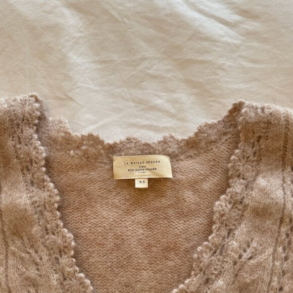 sezane cream/beige lace wool caridan - Picture 2 of 4
